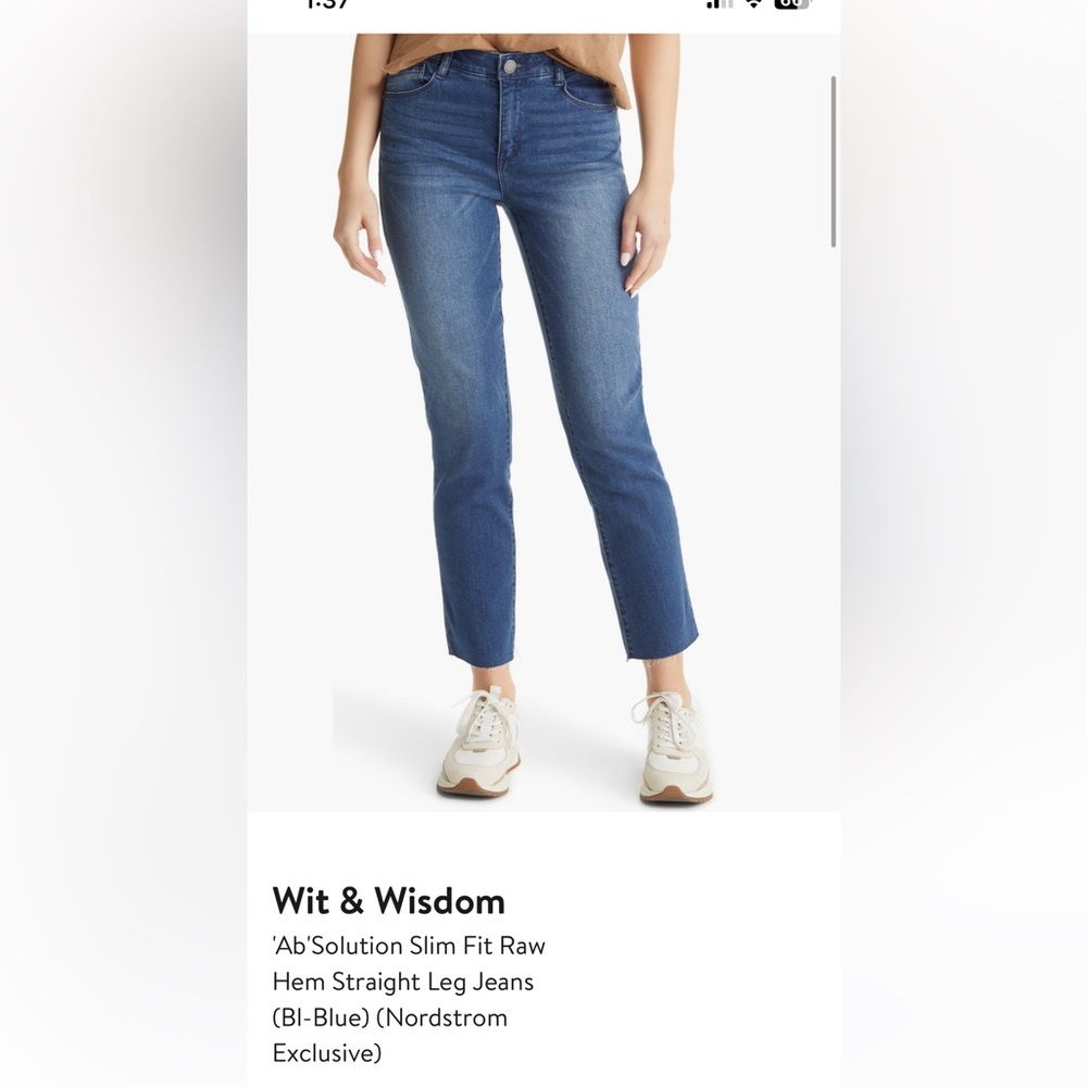Wit & Wisdom ‘Ab’Solution slim raw fit jeans
